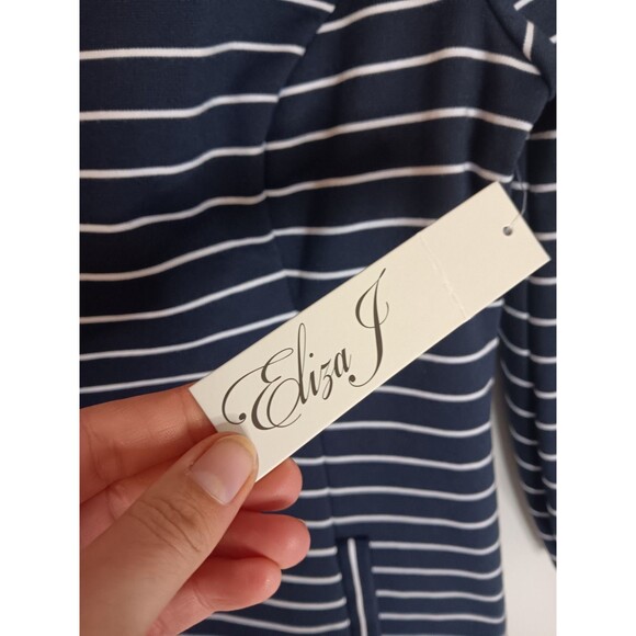 Eliza J Stripe Mini Dress Sz 6 Petite New With Tags - Picture 2 of 6
